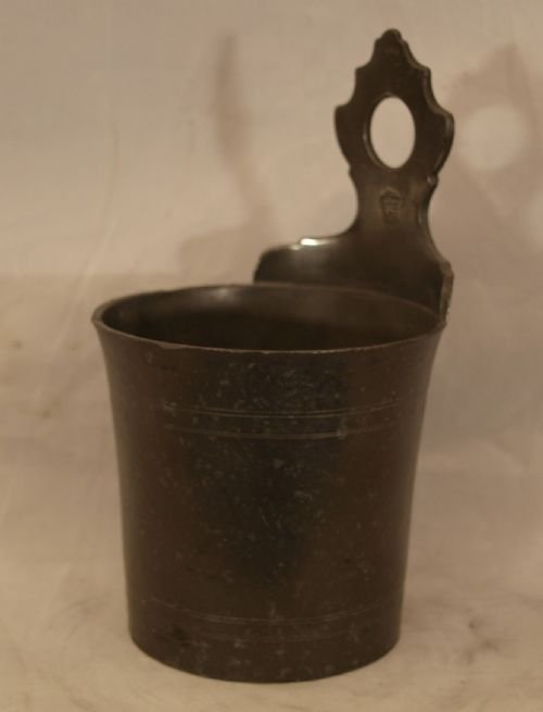 antique dutch pewter hanging wall salt or soap dish circa 1820