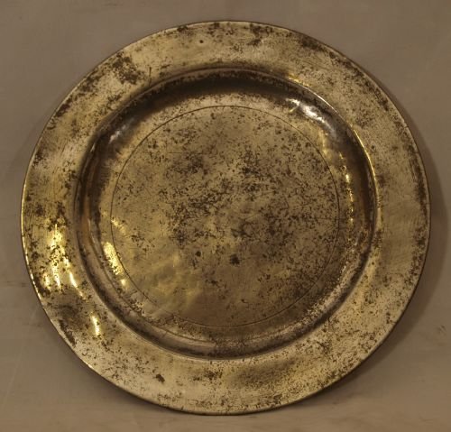 antique english pewter 925 inch diameter plain rim plate circa 1750 by stynt duncombe
