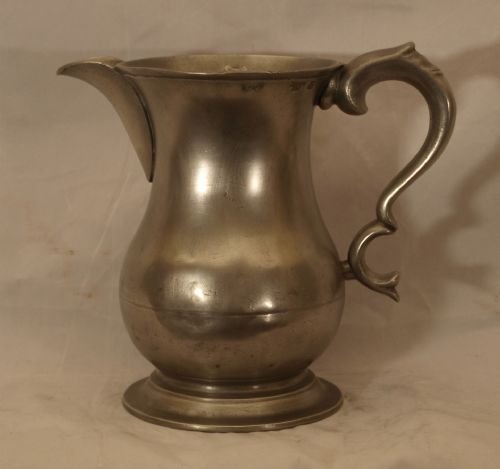 antique scottish pewter 1 quart spouted tulip measure glasgow c1852