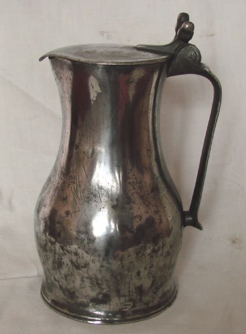 antique jersey lidded 1 quart imperial flagon by john de st croix circa 1750