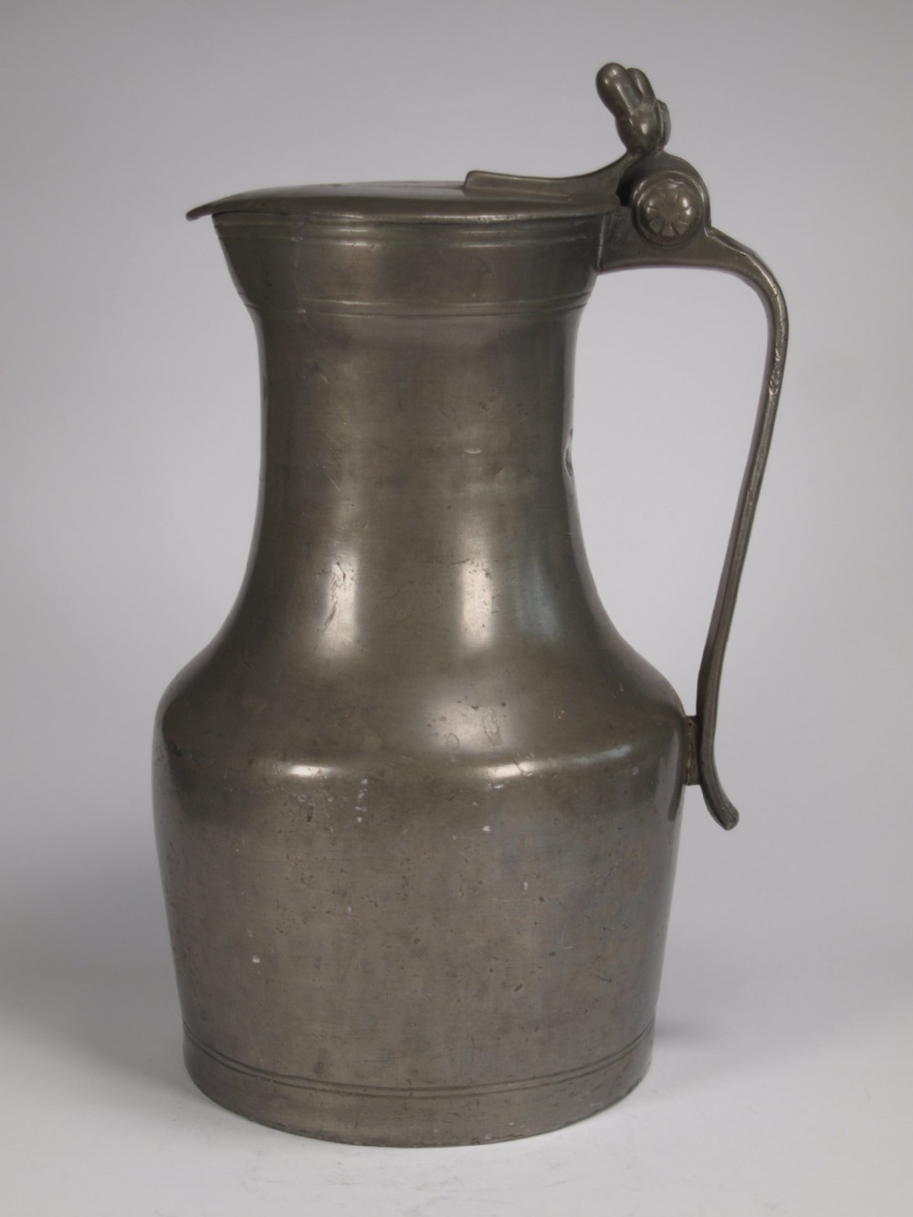antique french pewter normandy flagon of large size circa 1800
