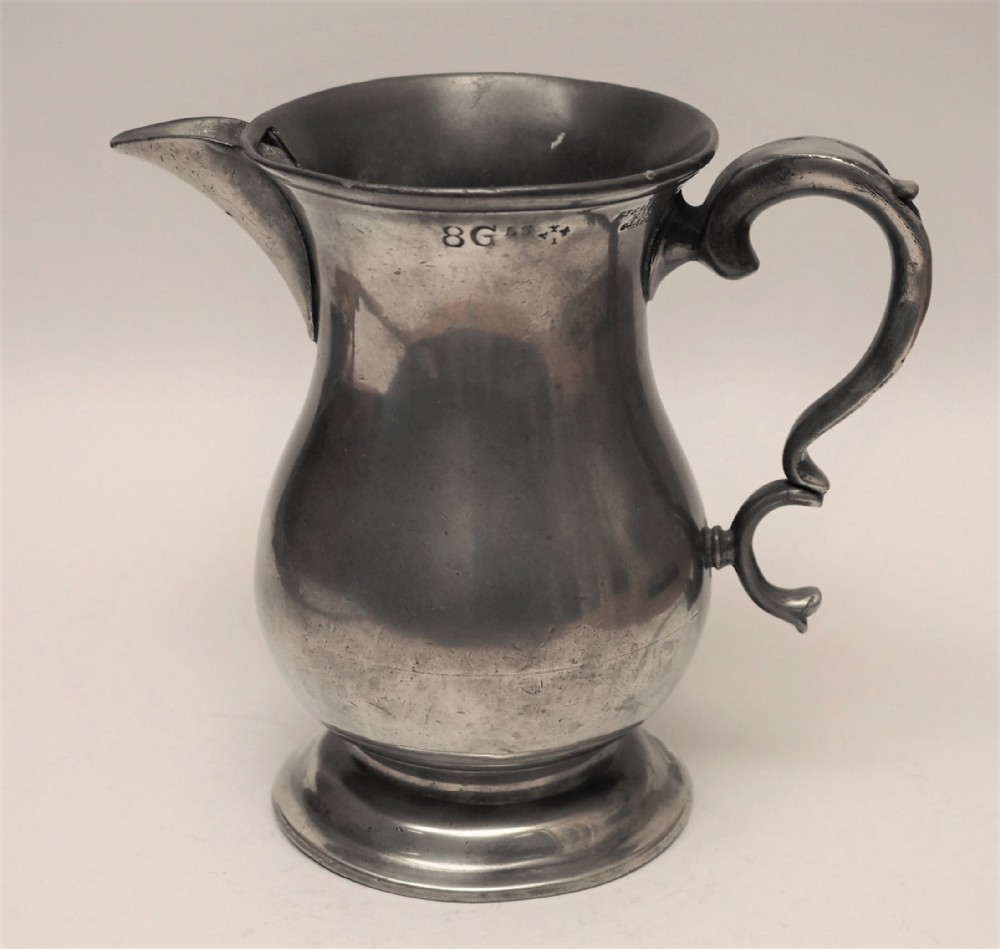 antique scottish pewter 1 quart spouted measure r galbraith 182972