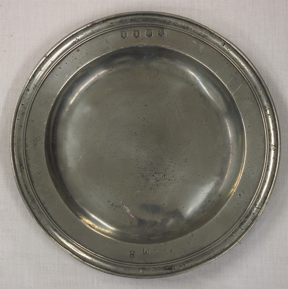 english pewter charles ii triple reeded plate john tubb circa 1690