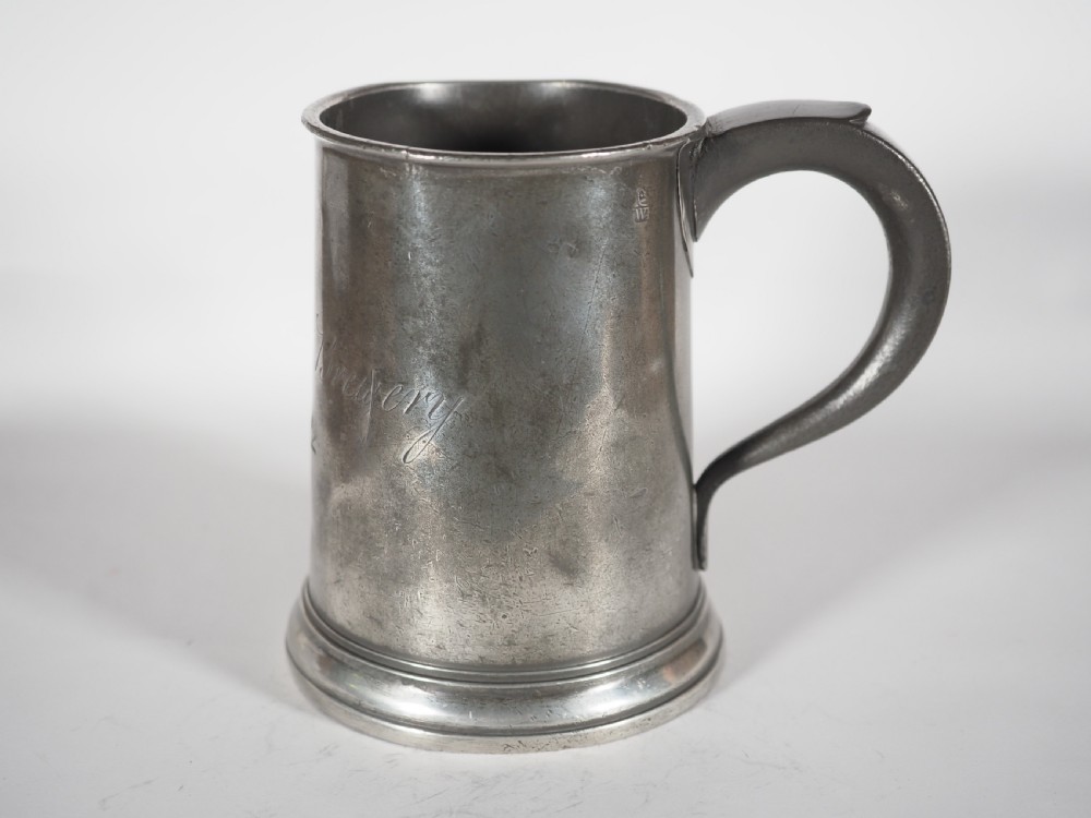 antique english pewter 1 quart measure thomas townsend compton 18021814 'gilcomston brewery' aberdeen