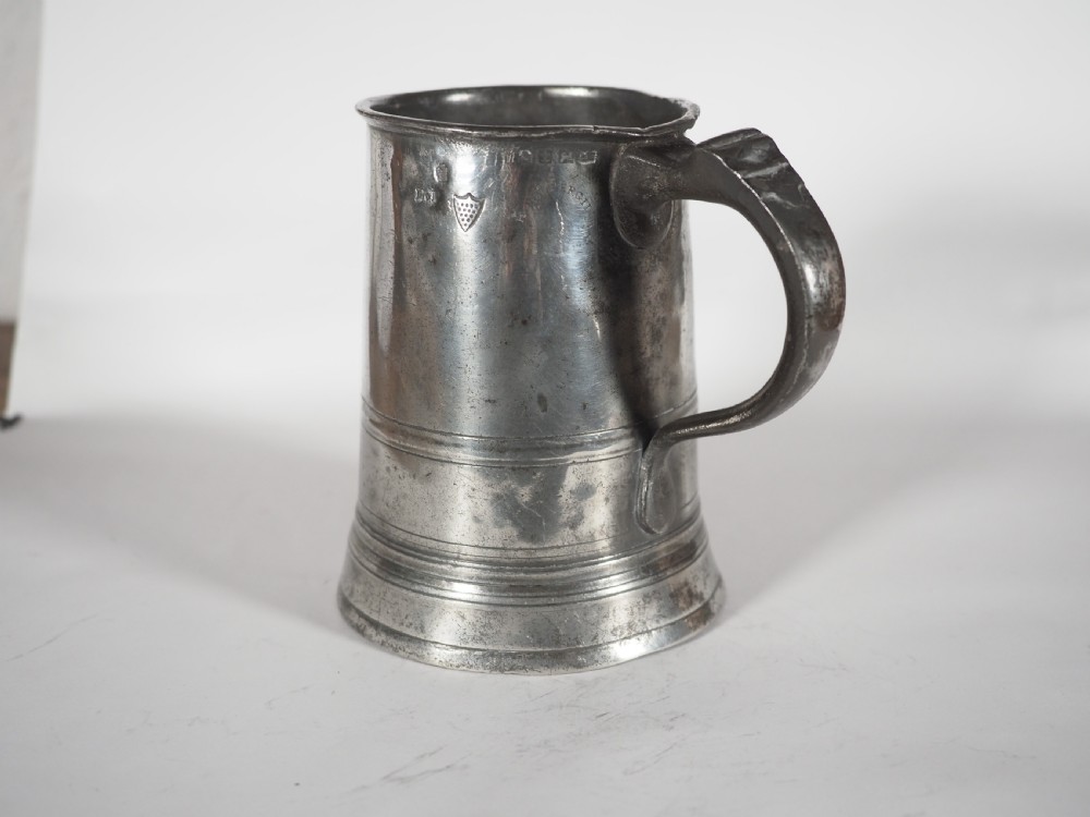 antique english pewter 1 quart measure henry fothergill 181945 cornwall verification