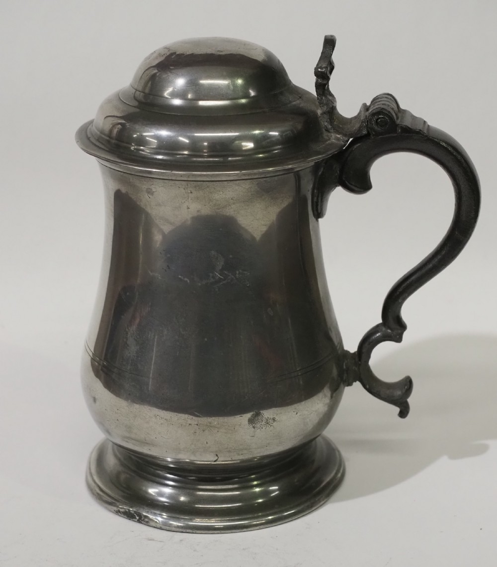 antique english pewter 1 quart dome lid tankard by robert bush bristol 1755 1800