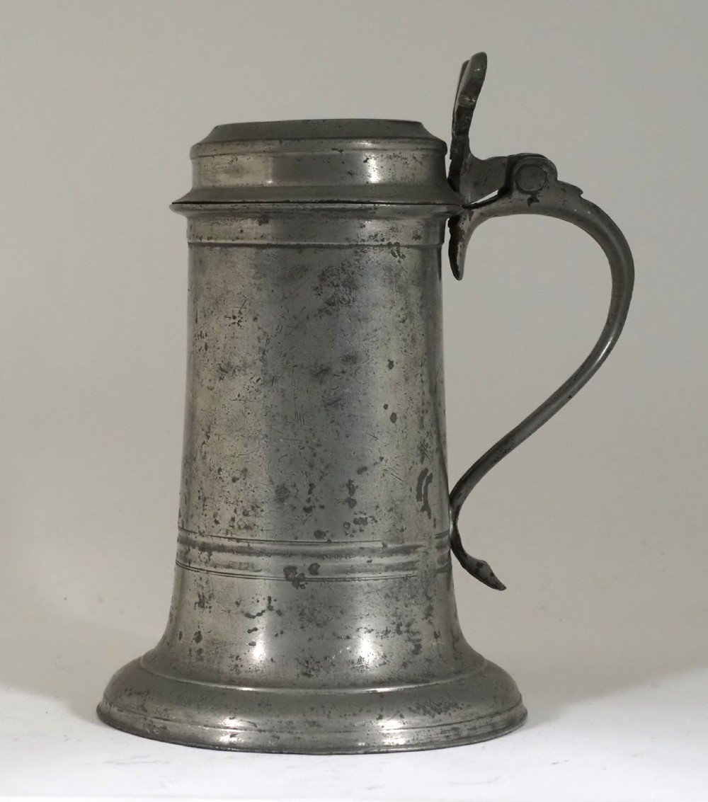 antique english pewter church flagon by john webber i of barnstaple devon 1662 1703