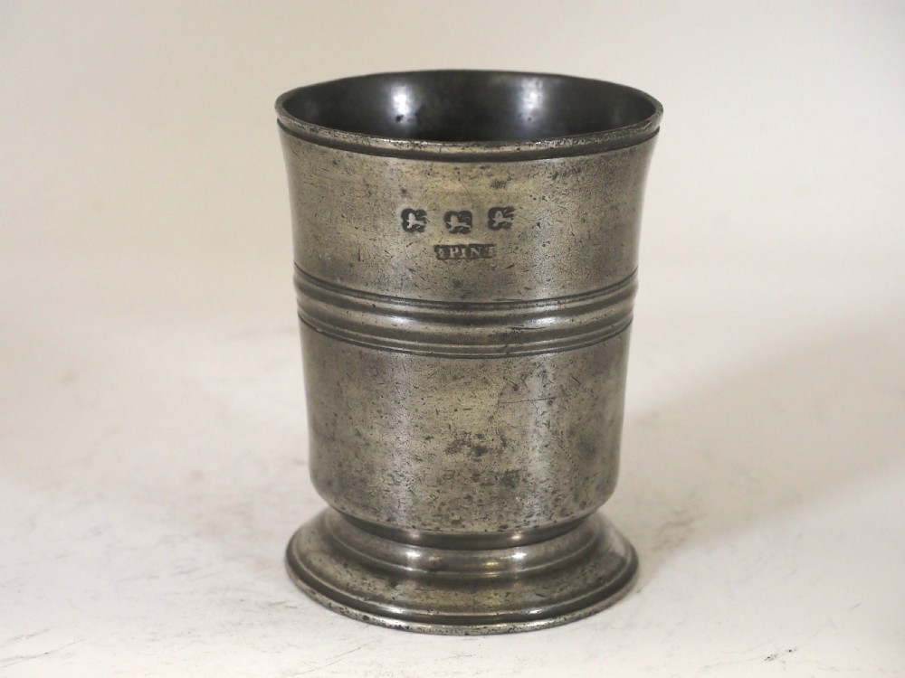 antique english pewter 12 pint beaker by m alderson co of london circa 1820
